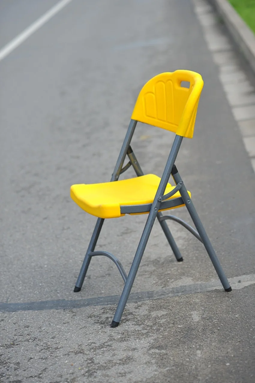 Modern Design Foldable Outdoor Chairs Cheap Metal and HDPE Plastic for Patio Garden Furniture Steel Frame Wood Construction