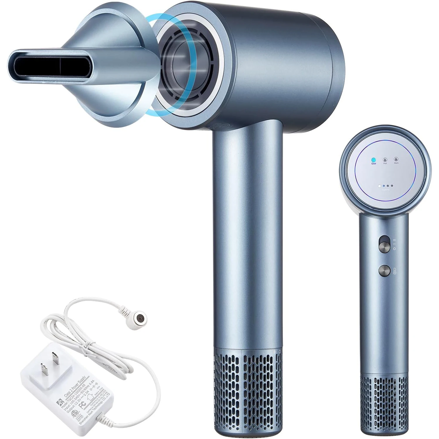 Cordless Ionic Digital Screen 4 Mode Charging Blow Dryer Magnetic Nozzle Travel Hair Dryer