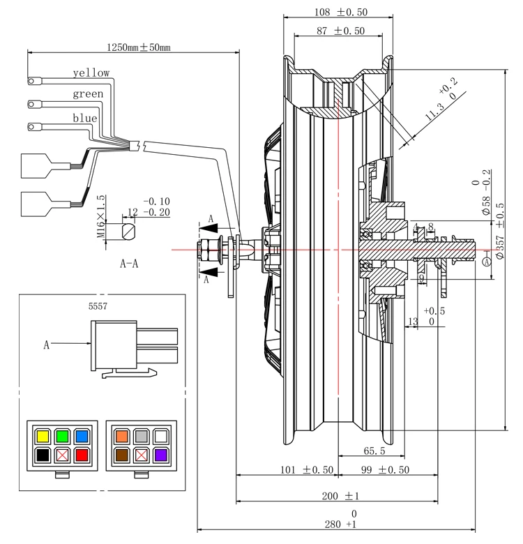 14" Hub Motor Electric Bike Wheel For Motorcycle 5000w Hub Motor Kit