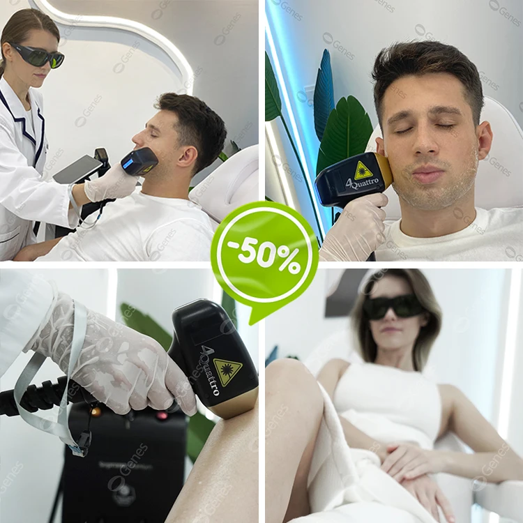 Smart Interconnection of Mobile Phones and Machines New Diode Laser Hair Remover 4 Wave 755 808 1064 Laser Hair Removal Device