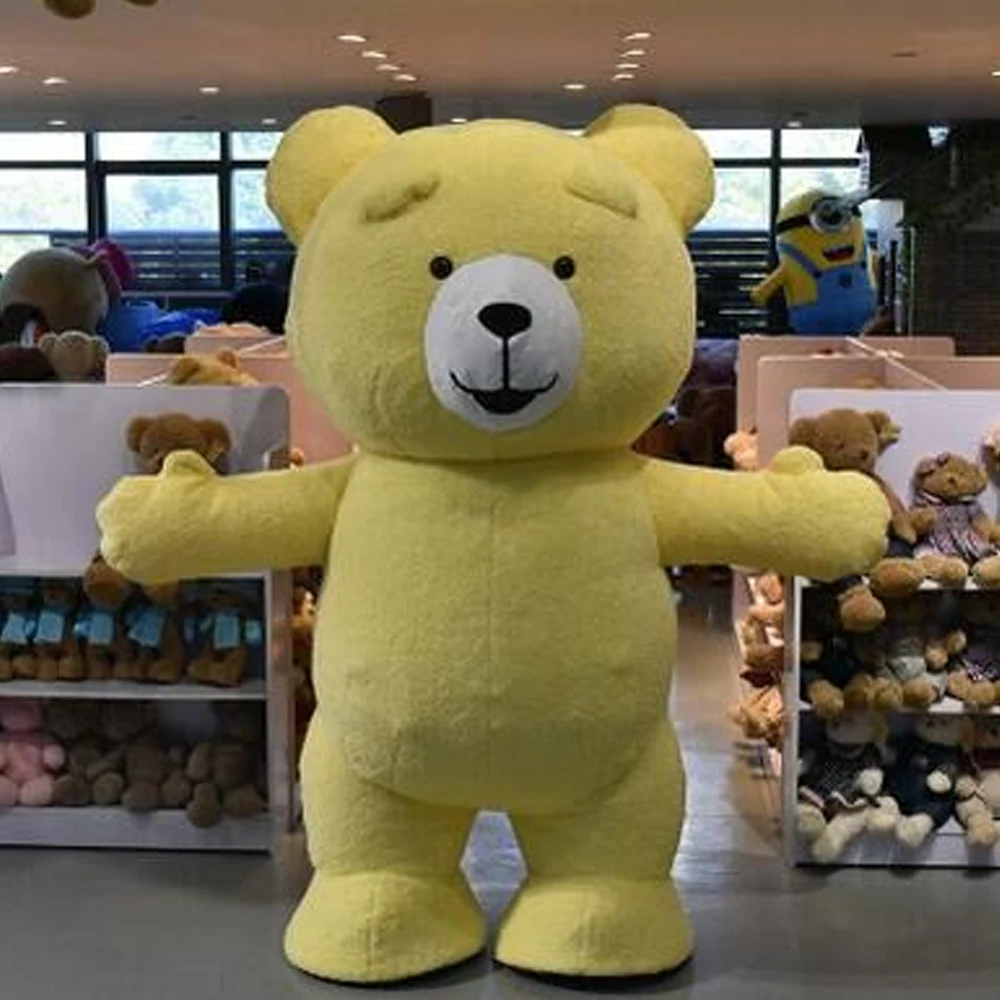Latest Stylish Giant Size Colorful Inflatable Teddy Bear Mascot Costume Silk Screen Printed Adults Unisex Popular Cosplay Suit