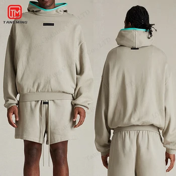 Custom Sweatpants Hoodie Shorts Set Winter Heavy Blank Essentials Hoodie 500gsm Jogger Sets Sweatshirt Pullover Tracksuit Men