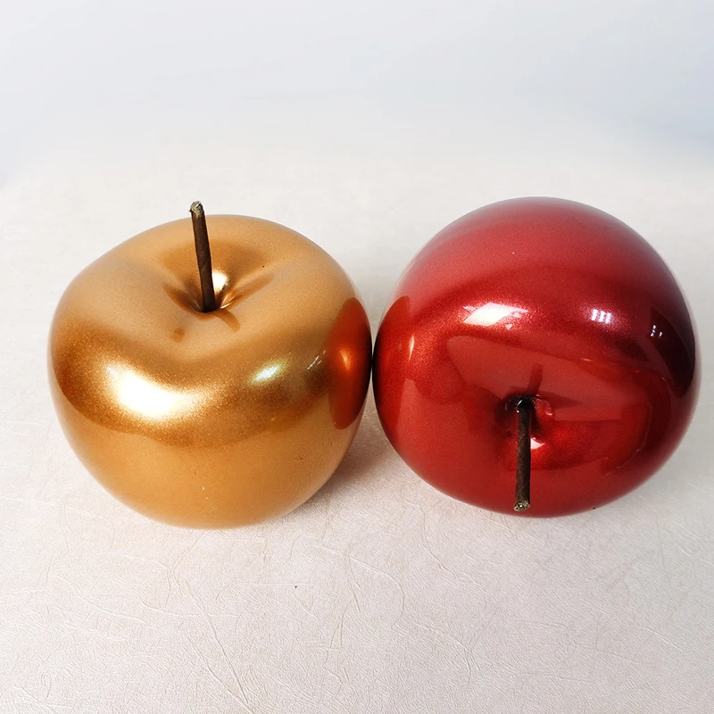 Factory price Christmas decorative golden red porcelain apple