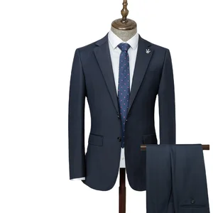 Wool Lapel Slimming Single-breasted Banquet Men's Suit Business Workwear Two-piece High-grade Groom's Suit Set