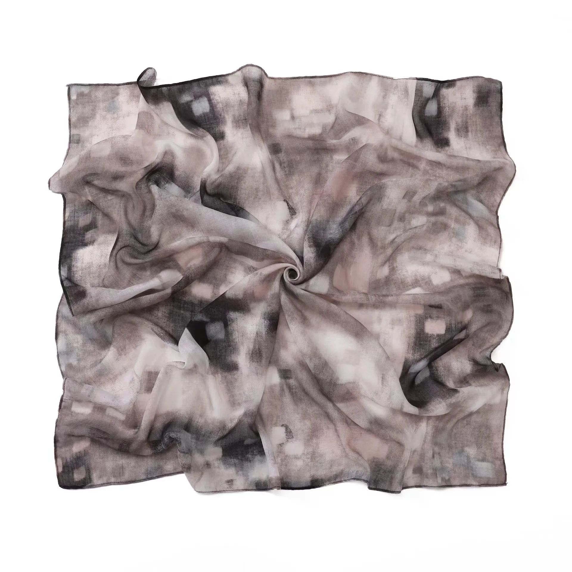 Custom Vela Modal Printed Fabrics Spring Season Square Hijab Scarf for Muslim Women Made of Cotton Modal