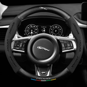 Jaguar car steering wheel cover XEL XJ F-PACE XFL E-PACE XE XF Leather car special accessories Custom LOGU