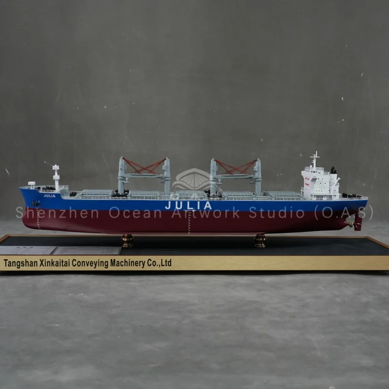 This realistic bulk carrier model showcases ship propeller and vessel structure, IRS classification society style. Exquisite watercraft ornament, custom available, great for exhibition display, teaching demo and maritime business gifts.Amber@vesselmodel.com Tel：+86 18038048785