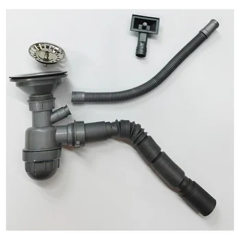 1.5 inch plastic pipe factory price single kitchen sink siphons bottle trap p trap with drain flexible pipe