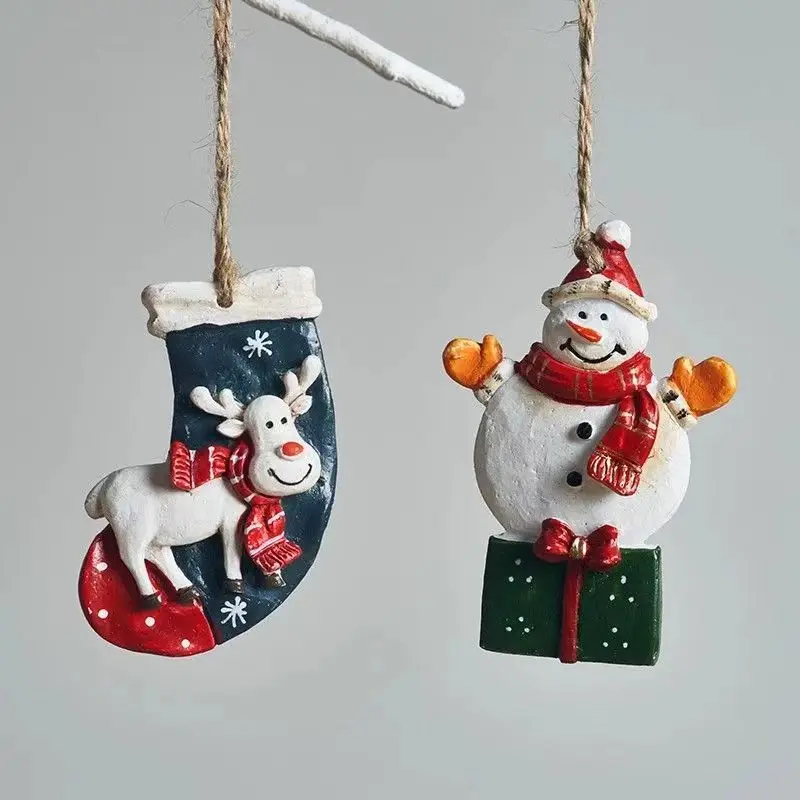Kit Ornamenti Natalizi Fai Da Te - 4 Pezzi (pupazzo Di Neve, Babbo Natale, Albero, Angelo), In ABS, Per Decorazioni