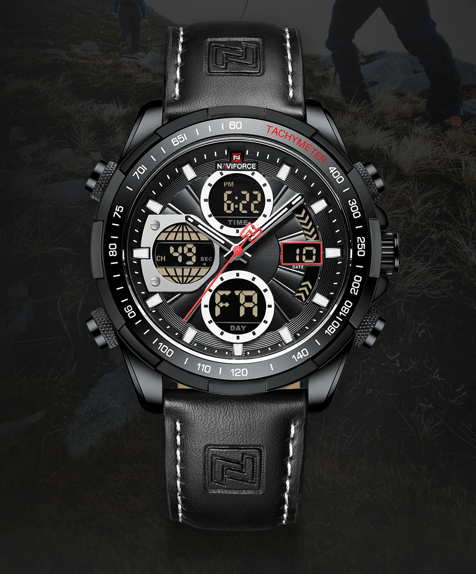 NAVIFORCE 9197 New Hottest Men's Quartz Watch Calendar Week Luminous Fashion Sport Waterproof Watch