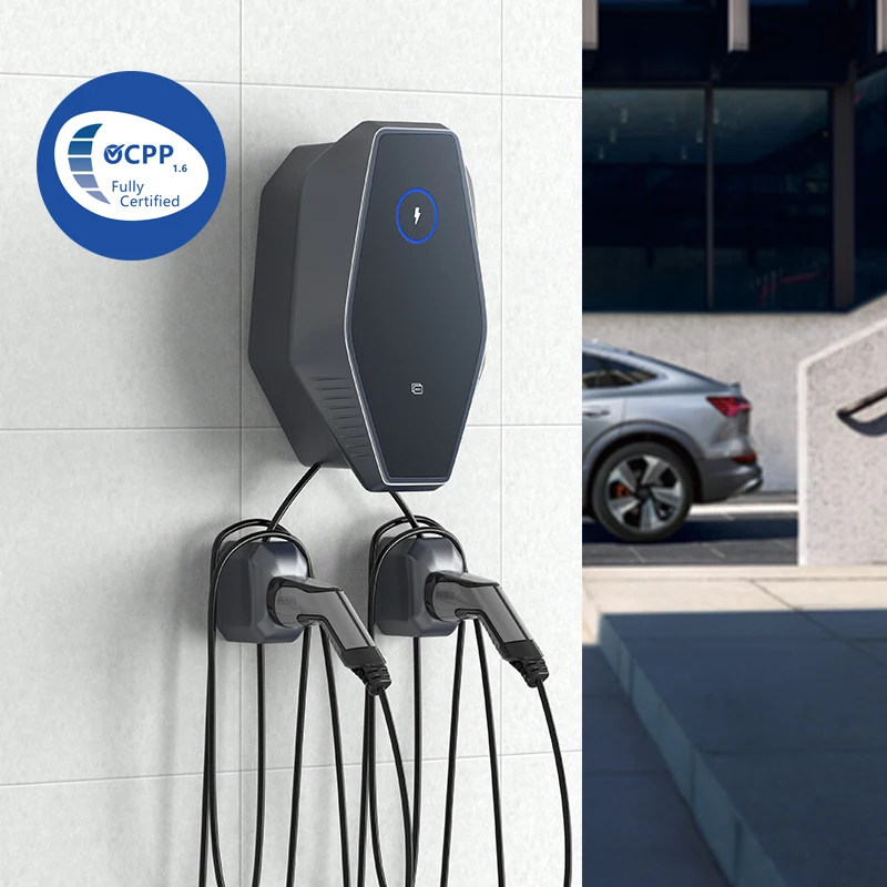 Wifi rfid Двойные дублики AC уровень 2 EV зарядная станция EV зарядная станция Электрическая автомобильная стенка