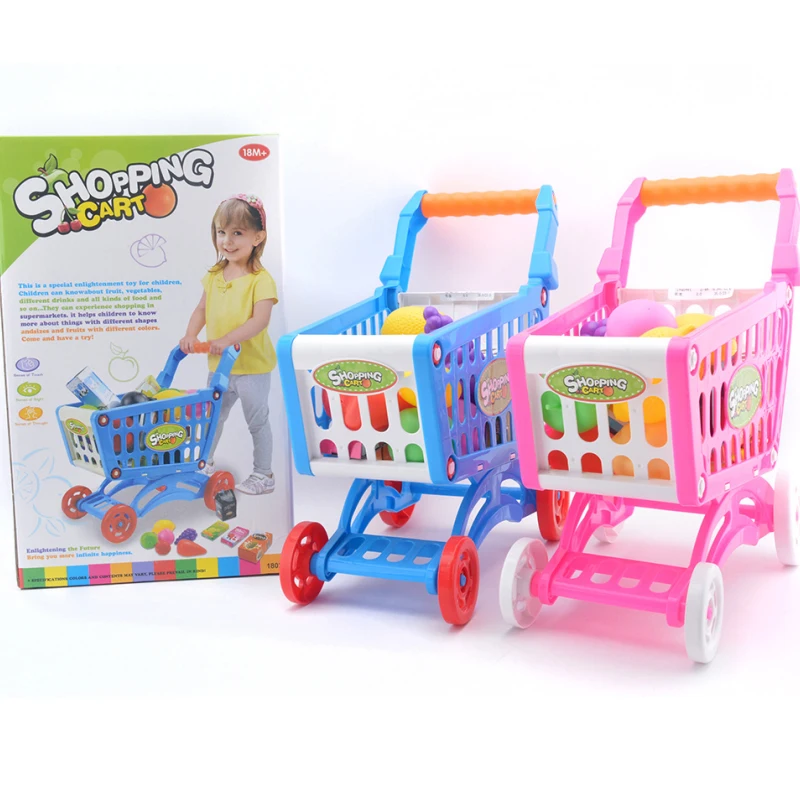 Greenwoodhomer simula supermercado carrito de compras fingir jugar juguetes niños mini carro plástico juego juguete regalo para niños 