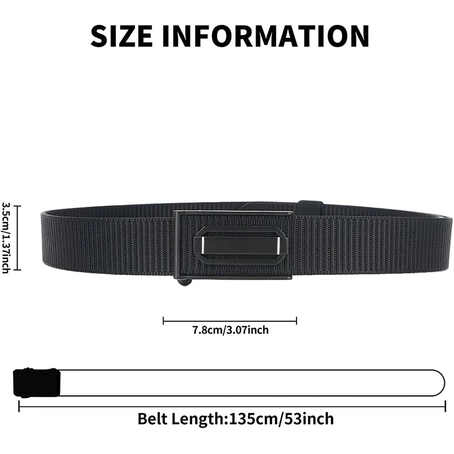 High Quality Men's Ratchet Belt Nylon Tactical Adjustable Training Hiking Rigger Extra Thick Webbing Belt