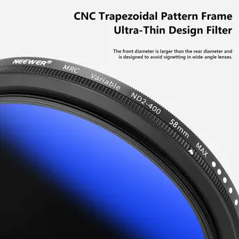 NEEWER 58mm MRC Variable ND Filter ND2-ND400 Adjustable Variable Neutral Density ND Filter detail image