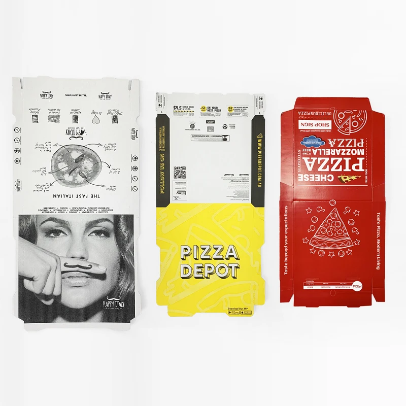 16 18 inch white kraft custom logo design food pizza packaging box cheap personalized corrugated brown paper pizza boxes carton