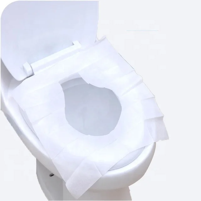 Одноразовый бумажный чехол на сиденье унитаза для общественных уборных