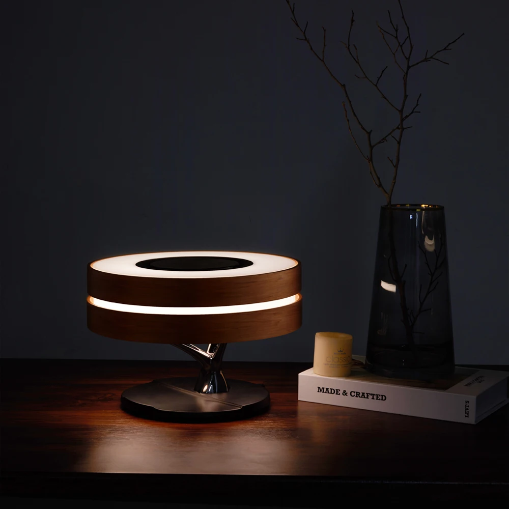 Round intelligent wireless charger tree of light  High-end bedroom desk lamp with bluetooth speaker Amazon Dropshipping