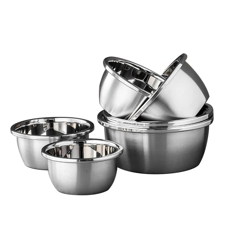Kitchenware 201 Stainless Steel Bowl Mixing Salad Bowl Soup Bowl Washing Basin Set - Image 2
