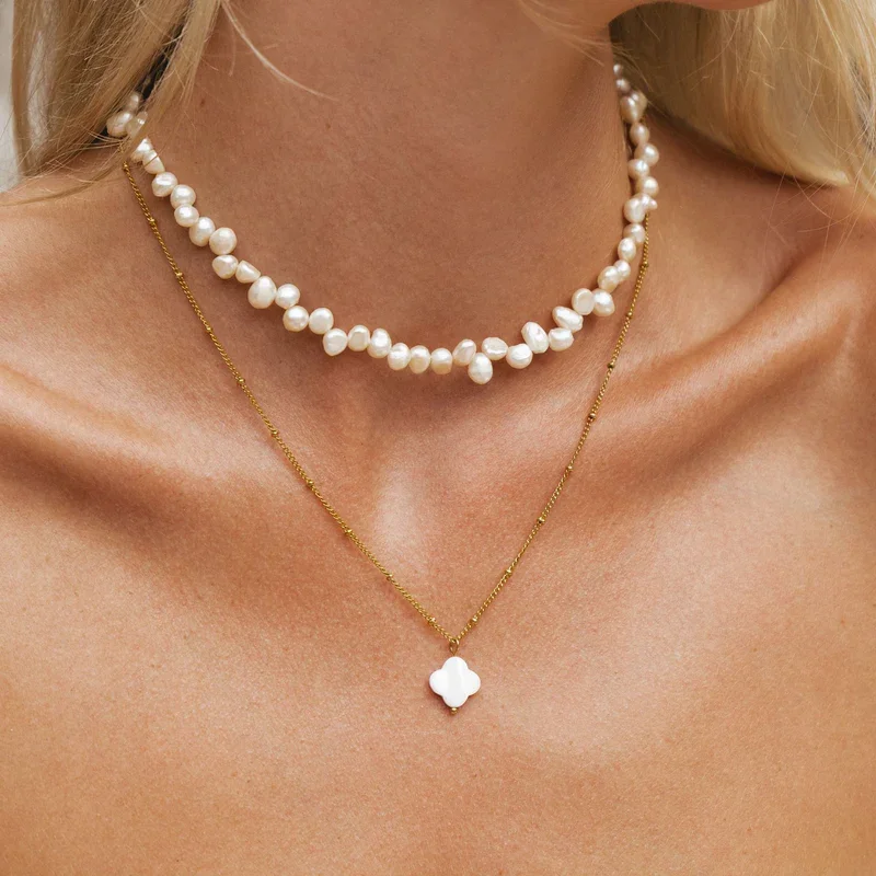 18K Gold Plated Pearl Layered Necklace