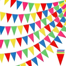 Factory Price Happy Birthday Banner Polyester  String Bunting Flags Decorations Party Supplies string flags