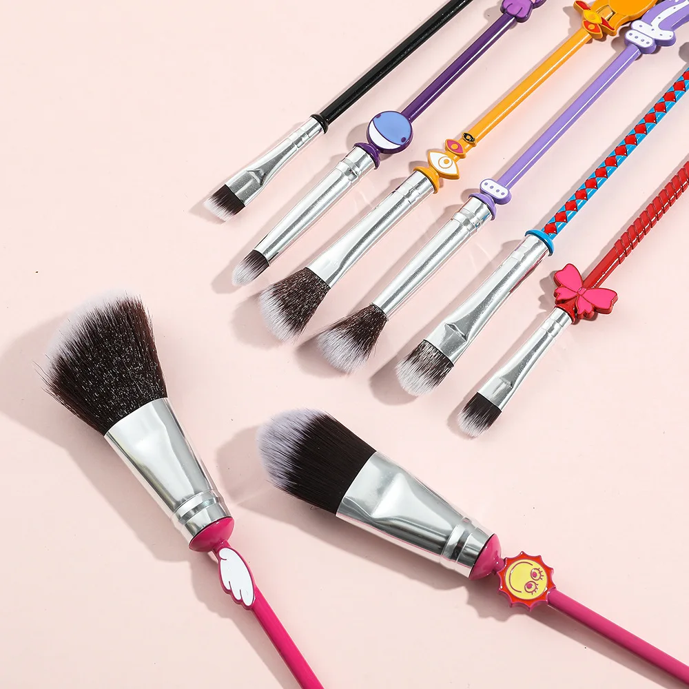 8pcs The Amazing Digital Circus Character Makeup Brush Set Colorful