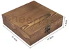 Boîte en pin personnalisée, couleur de brûlage, 17,4*17,6*4,9 cm