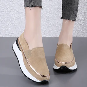Spring Autumn Women Loafers Flats Lady Slip on White Shoes Genuine Leather Moccasins Casual Female Shoes Zapatos De Mujer