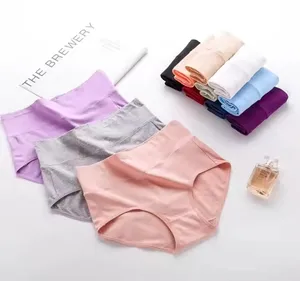 Exquisite Fashionable High Waist High Elasticity Comfortable Breathable Cotton Triangle Pants Plus Size Women's Underwear