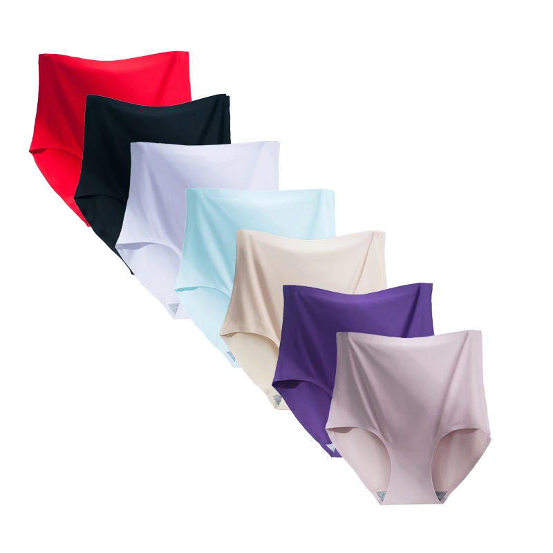 High Waisted Underwear For Women's Ice Silk Seamless Cotton Crotch Sexy Invisible Thin Style Womens Sexy Underwear_voghion.com