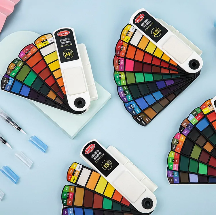 New Children's DIY Art Painting 24 Colors Solid Watercolor Set