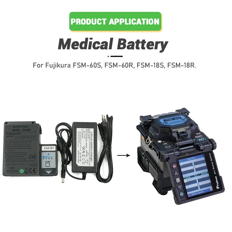 Batteria 4000 MAh 13,2V Per Fujikura Fusion Splicer, Modello BTR-08, Compatibile FSM-60S