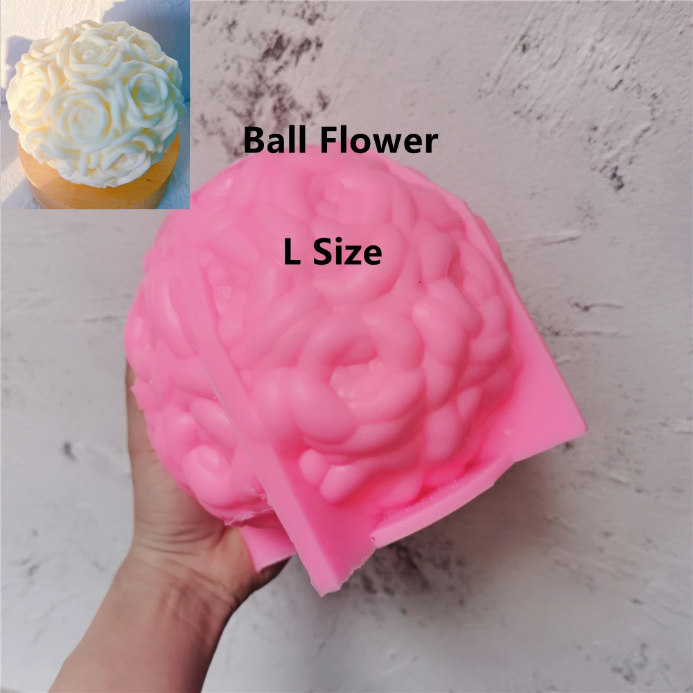 3 Sizes Rose Shaped Candle Mold Valentine's Day Gift Idea Flower Rose Ball Silicone  Mold Home Decor Anniversary Gift 