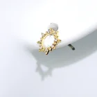 Star Shape Earrings Flower Shapeearrings Hot Selling 14K Gold Plated Gemstone Diamond Sun Flower Star Shape Stud Earrings