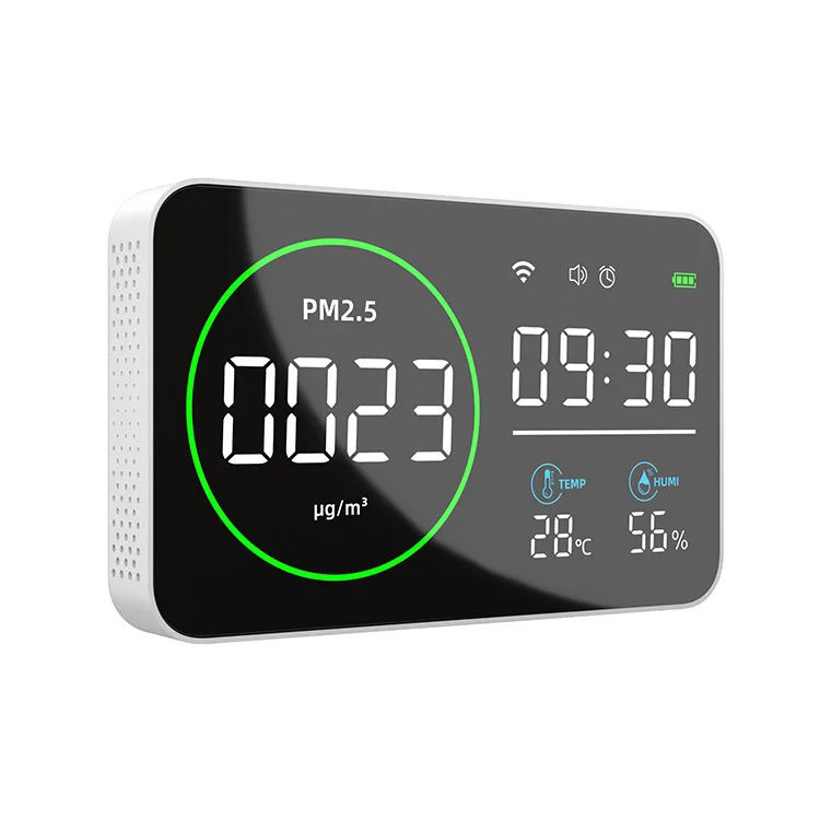 WIFI PM2.5 Monitor Smart PM2.5 Meter With Wifi Pm2.5 Detector Indoor Air Quality Monitor With Alarm Clock