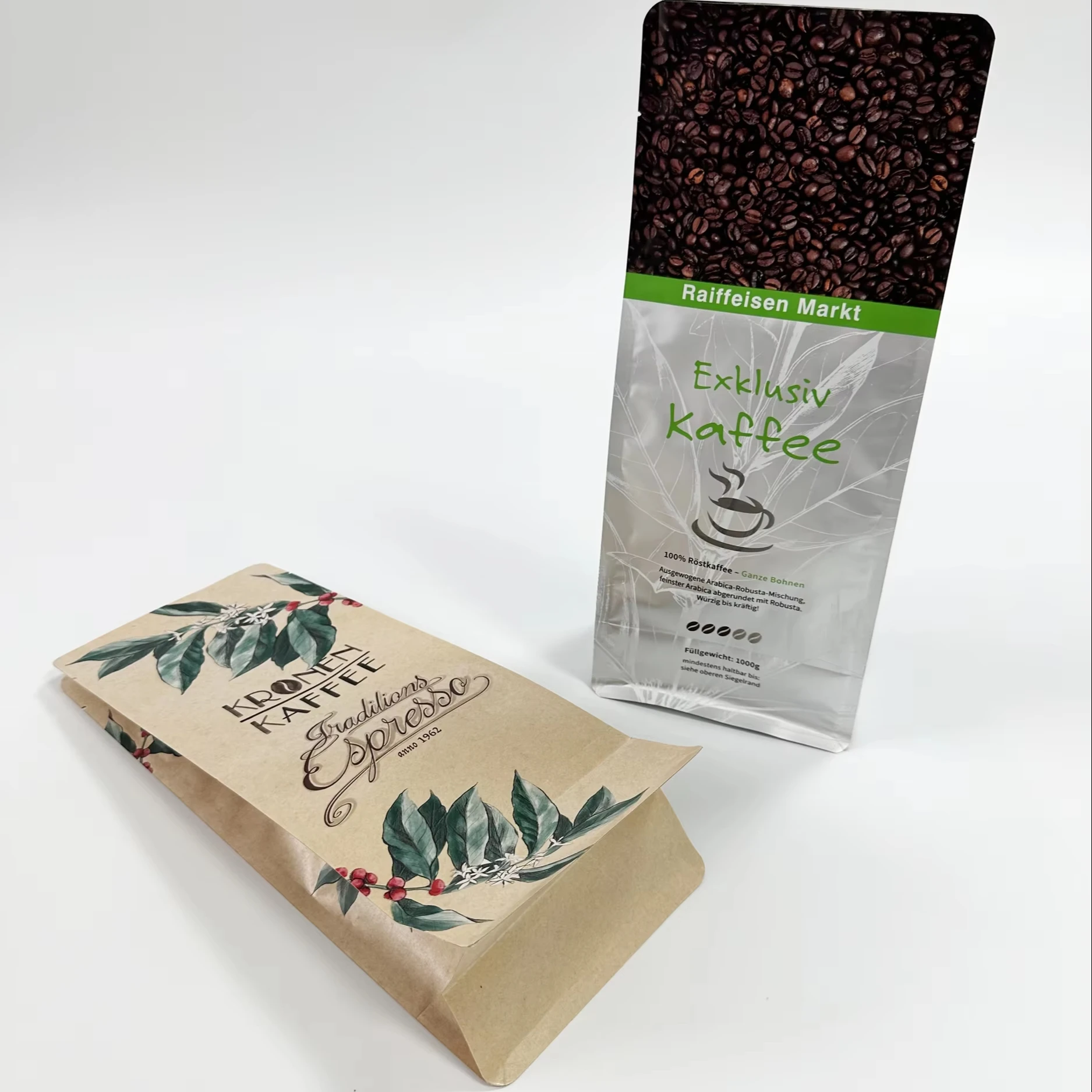 Custom Block Bottom Side Gusseted Bag Coffee Bean Packaging Bag/coffee Packaging Coffee Bag With Valve And Zipper