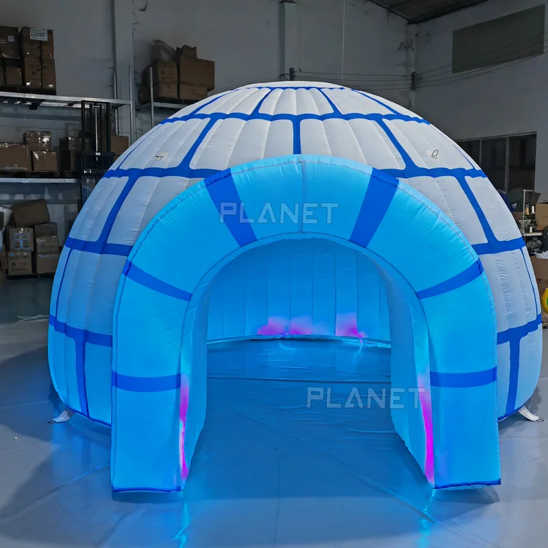 Giant Oxford Cloth Colorful Snow Igloo House Party Tent Inflatable Ice Tent for Event