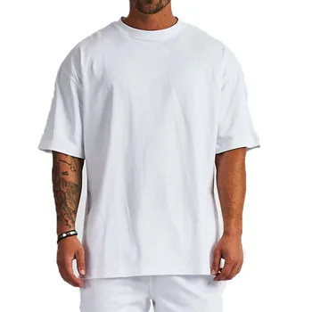 Wholesale Oversized Drop Shoulder T-shirt Mens Blank Heavyweight Cotton Tshirt Custom Printing Men T Shirts