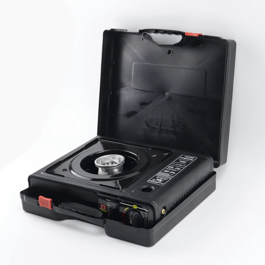 Portable Camping Gas Stove Outdoor Mini Single Propane Butane Burner Cast Iron Piezoelectric Ignition RV Camps Cooktop