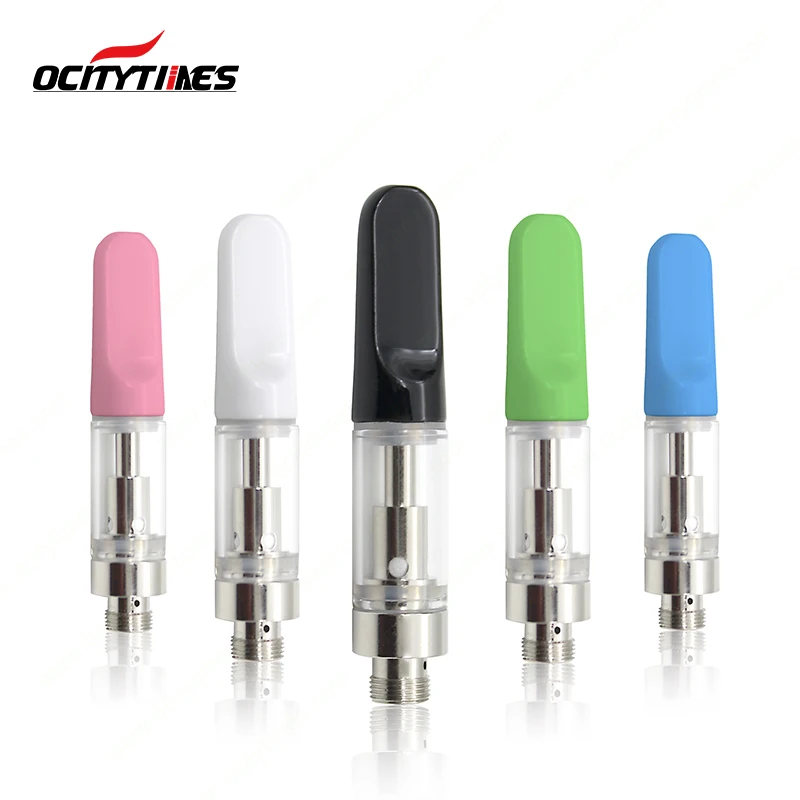 Colored tip Glass ceramic coil cbd cartridge OEM ODM vape cartridge 2021