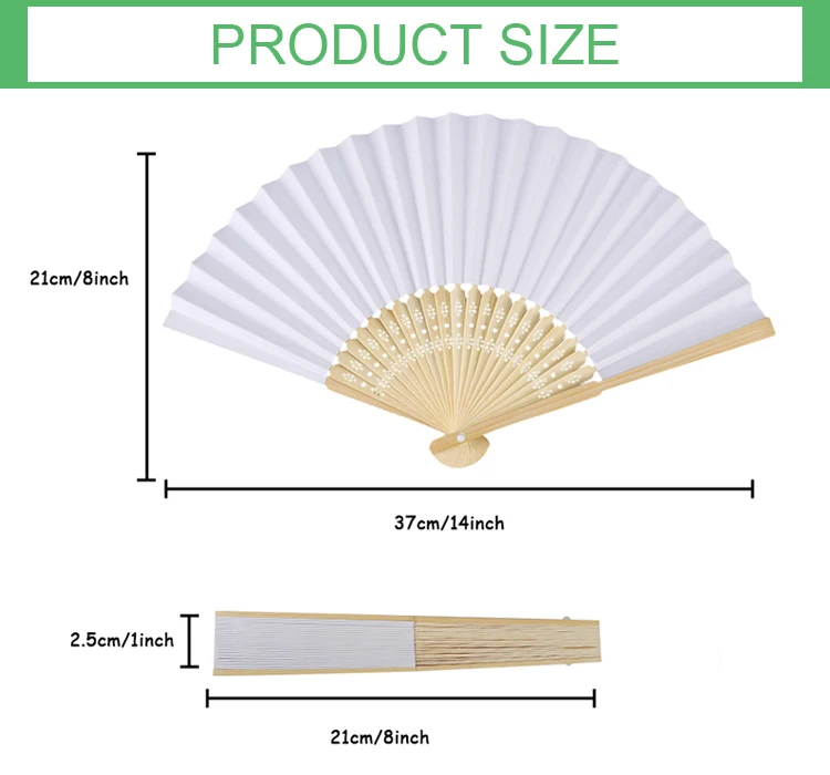 Custom Diy Blank Paper Fan 7 Inch Portable Hand Fan Painting White ...