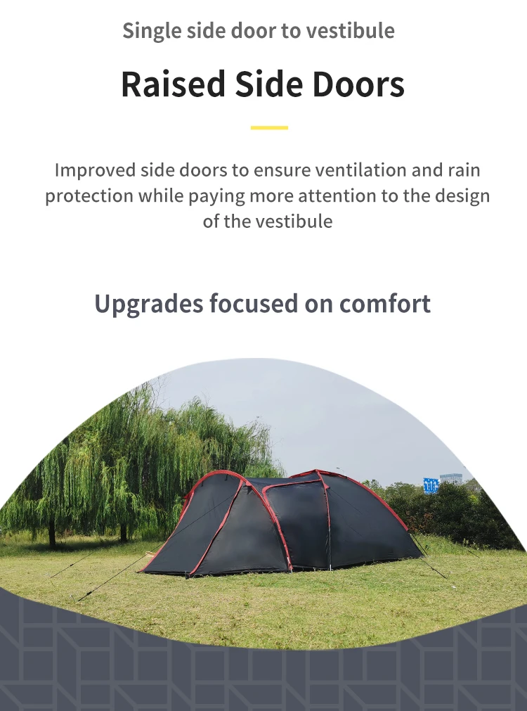 Tenda a cupola con pareti in tessuto impermeabile da campeggio per 6 persone, Tenda resistente al vento con finestra Tenda a cupola con pareti in tessuto impermeabile da campeggio per 6 persone, Tenda resistente al vento con finestra