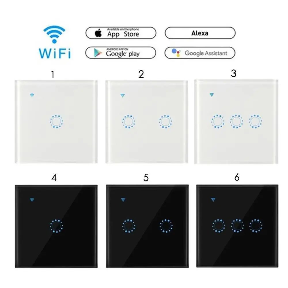 OEM ODM Tuya умный сенсорный электрический стеклянный диммер Wifi переключатель голосового управления модуль питания настенный