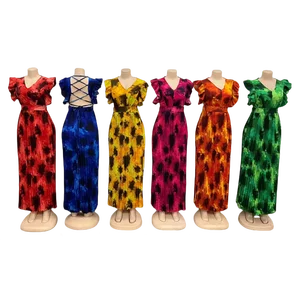 Wholesale New Fashion Loose Ethnic African Print Women's Hollow Backless Long Casual Dress