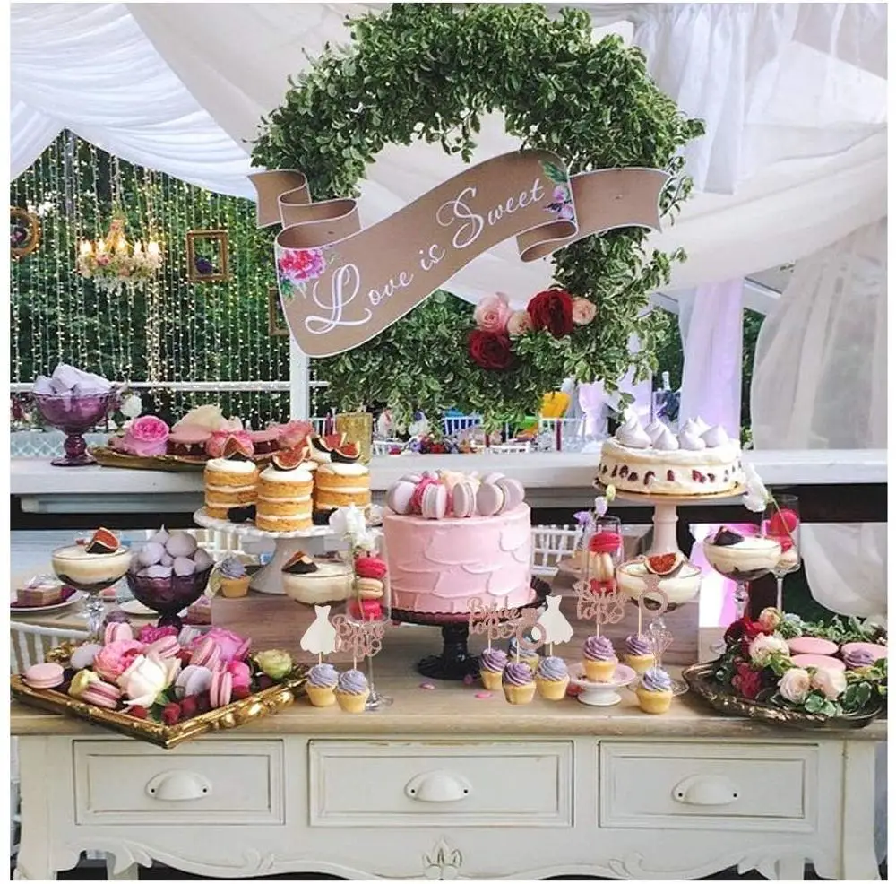 Оптовая продажа, блестящее кольцо из розового золота с бриллиантами, свадебное платье, топпер для капкейков, для невесты, для помолвки, свадьбы, девичника