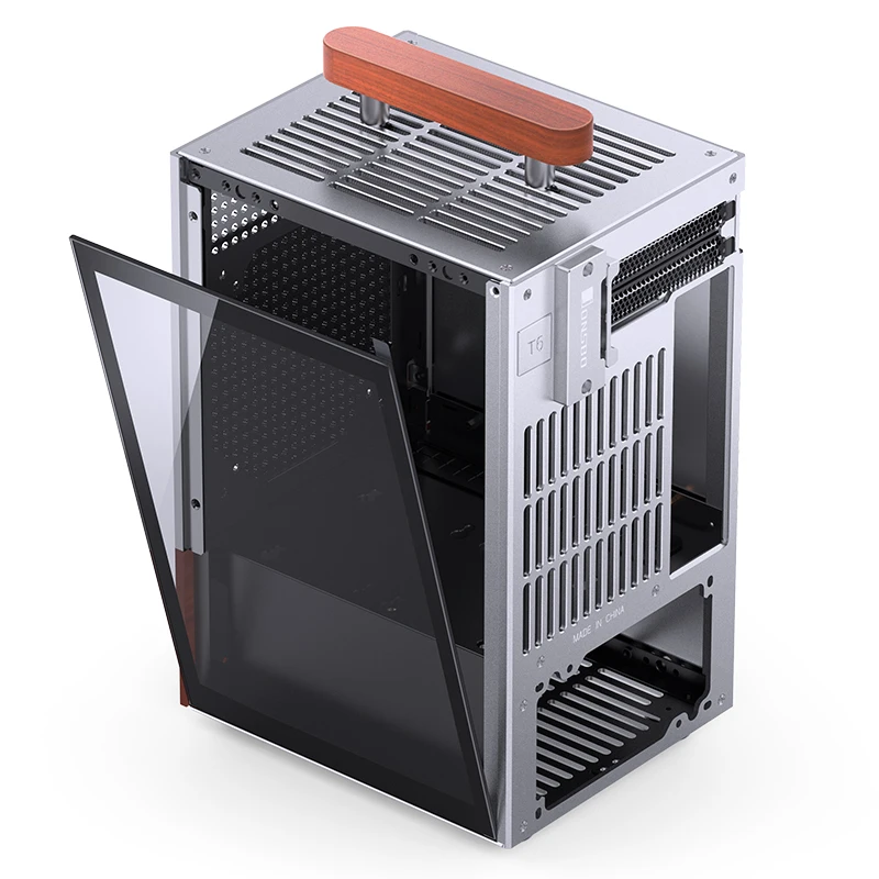 JONSBO T6 Silver - Compact Gaming PC Case with ITX Support