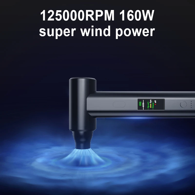 JiGiU Soffiatore JiGiU Spolverino Elettrico 2in1 - Soffiatore E Aspirapolvere 125000 Giri/min, Ricaricabile USB-C Mini Compressore Portatile