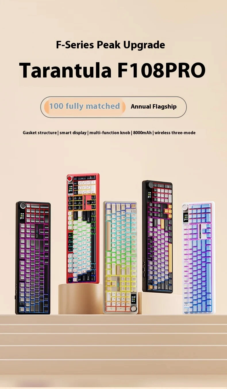 AULA F108 PRO Gaming Keyboard - Full Size, RGB, Mechanical