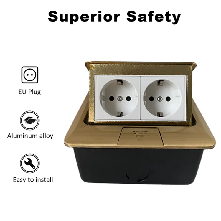 Factory Supply Electrical Outlet Copper Alloy 16A Waterproof Outlet Double Multi Floor Pop up Socket