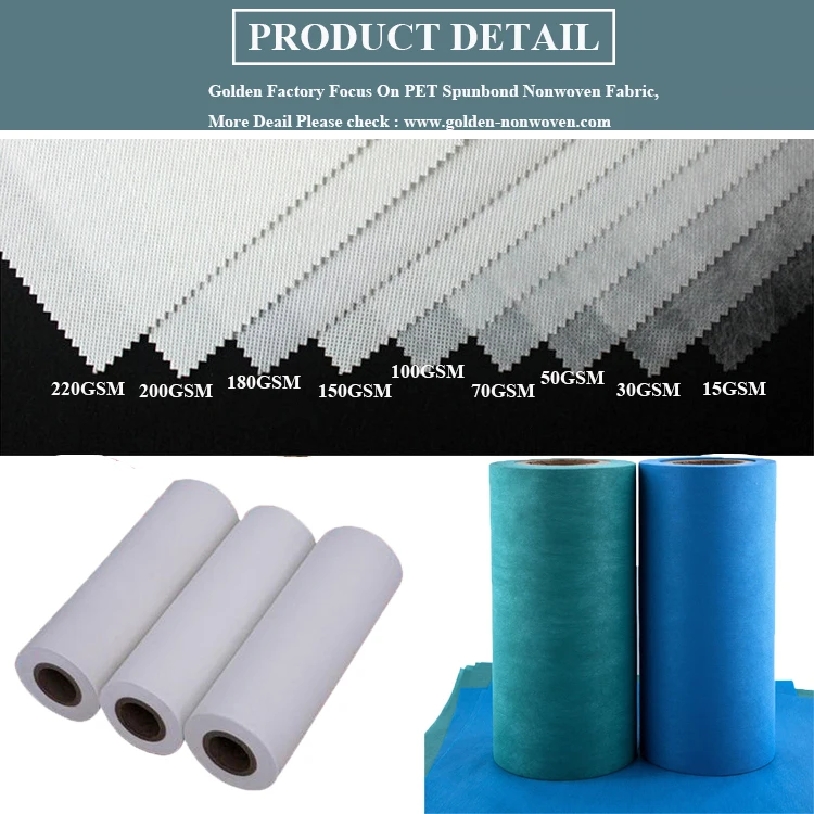 Hotselling Durable Pet Spunbonded 100 Polyester Nonwoven Price Per Kg Nonwoven Woodpulp Polyester Pet Nonwoven Fabric