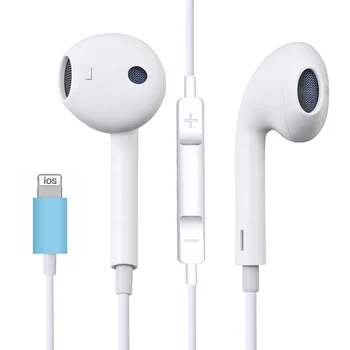 High quality 8pin earphones lightned port connector wired earbuds headphone for iphone 7/8/X/11